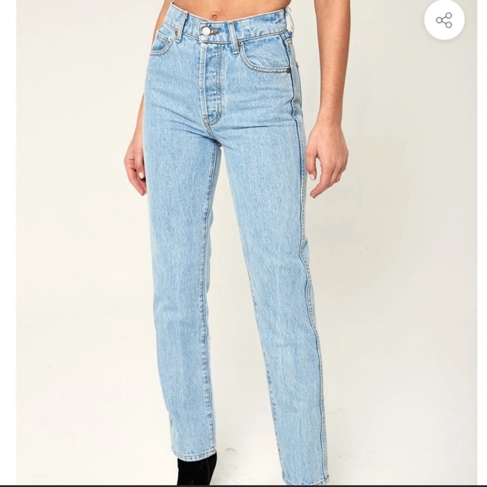 REVICE hi-rise Straight Leg Blue Jean - Picture 2 of 4